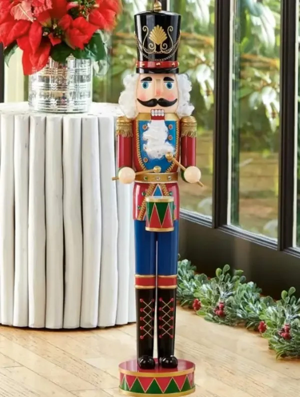 3.5ft Indoor Wooden Nutcracker Drummer